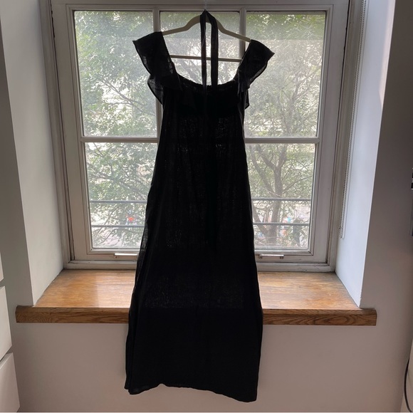 Like New Reformation Madrid Linen Midi Dress Black XS - Picture 5 of 9